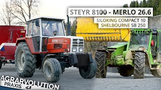 Steyr 8100  Siloking Compact 10  Merlo 266 • Feed ration mixing  Agrarvolution Praxis [upl. by Hessler612]