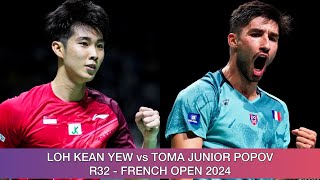 Loh Kean Yew vs Toma Junior Popov  Badminton French Open 2024 [upl. by Hertha966]