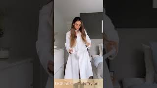 Satin Kimono Robe Try on Haul  Ekouaer Comfort Collection [upl. by Jeniffer]