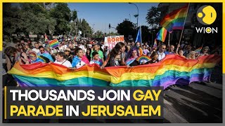 Israel Thousands participate in Gay Pride Parade in Jerusalem Ben Gvir jeered by marchers  WION [upl. by Jackelyn354]