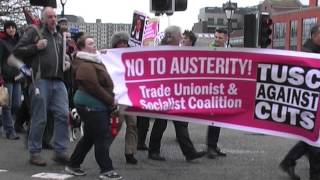 Bristol Demo March No to Budget Cuts  Socialist Party [upl. by Ger]