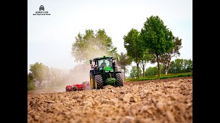 JohnDeere 7R330 mit Kuhn Prolander 6000 bei der Bodenbearbeitung johndeere [upl. by Anelec]