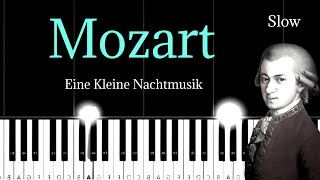 Mozart  Eine Kleine Nachtmusik  Easy Piano Tutorial Slow [upl. by Halyk793]