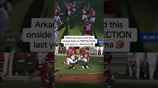 Arkansas executed this onside kick to PERFECTION vs Alabama 🏈 shorts [upl. by Rox]