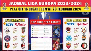 Jadwal Liga Europa Malam Ini Live SCTV  Rennes vs AC Milan  AS Roma vs Feyenoord  UEL 20232024 [upl. by Odrude]