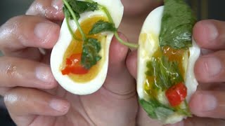 Marinated Soft Boiled Eggs  Fish Sauce Eggs  Fave Comfort Meal [upl. by Beverie502]