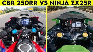 CBR 250RR VS NINJA ZX25R  0 TO 100  TOPSPEED [upl. by Perlie]