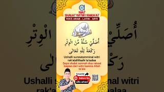 NIAT SHALAT WITIR 1 RAKAAT ilmu doapendek duaislam niat witir sholat [upl. by Leblanc]