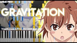 Gravitation  Toaru Majutsu no Index III OP synthesia piano tutorial [upl. by Cahilly]