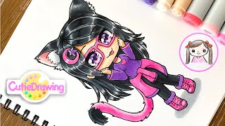 Practicing drawing with Copic 21 Gachalife character you requested [upl. by Aniwde]