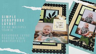 How To Create A Scrapbook Layout With Layered Framing And Embellishments [upl. by Amlas843]