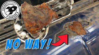 Classic Mini Restoration  Repairing Rusty Bonnet Part 1 [upl. by Erodisi]