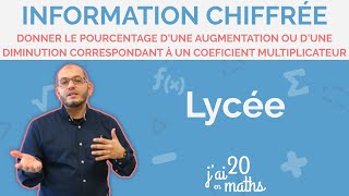 Donner le pourcentage d’une augmentationdiminution correspondant à un coefficient multiplicateur [upl. by Annalise]