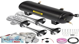 VEVOR Train Horns Kit For Trucks Train Horn Kit 150DB 26 Gal10L Review [upl. by Ayanej659]