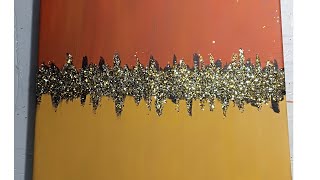 how to paint texture glitter art on canvas texture glitter paintingglitterart canvas beautiful [upl. by Mailliwnhoj]