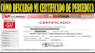 Como descargar mi CERTIFICADO de PERUEDUCA [upl. by Moina771]