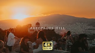 Areopagus Hill Athens Greece in 4K Acropolis Parthenon Drone Footage [upl. by Kcirdahc706]