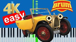 Brum Theme Song Slow Easy Medium Piano Tutorial 4K [upl. by Htiekal552]