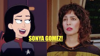 Sonya Gomez on Lower Decks Lycia Naff Returns Star Trek Cartoon [upl. by Nauqyt336]