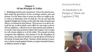 Benthams Utilitarianism  Part 1 [upl. by Ellerrehc]