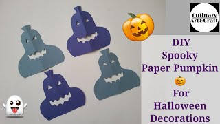 DIY Spooky Paper Pumpkin For Halloween Decoration  Paper Pumpkin  Easy Paper craft for kids [upl. by Nwahsed]