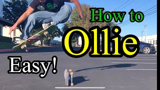 HOW TO OLLIE  a guide to make learning easy for beginners [upl. by Eidissac]