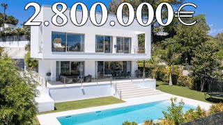 NEW BEACH Modern Villa【2800000€】Guadalmina Baja Marbella [upl. by Ahsinet]