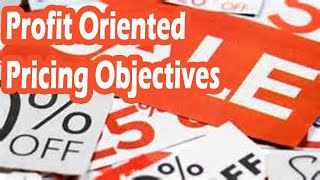 Profit Oriented Pricing Objectives [upl. by Afrika]