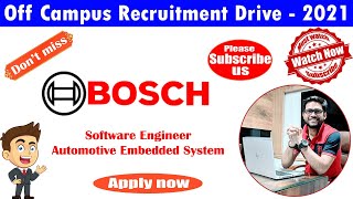 Bosch Off Campus Hiring  Bosch Off Campus Hiring 2021  Off Campus Hiring for freshers  Fox Tech [upl. by Anitroc43]