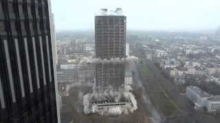 Sprengung 116 Meter Hochhaus AfETurm in Frankfurt am 02022014  Full HD Zeitlupe amp Opferkamera [upl. by Peace190]