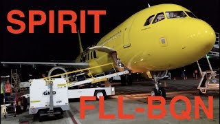 AWESOME DEPLANING  TRIP REPORT  FLL to BQN  Spirit A321 [upl. by Ttebroc]