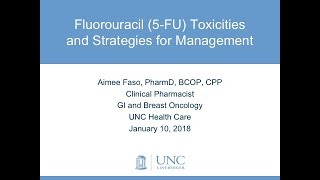 Fluorouracil 5 FU Toxicities and Strategies for Management  Aimee Faso  20180110 [upl. by Pammi]