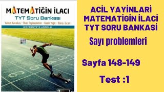 ACİL YAYINLARI MATEMATİGİN İLACİ TYT SORU BANKASİ Sayı problemleri test1 [upl. by Leavy]