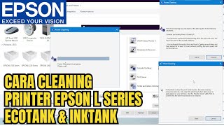 cara head cleaning dan power cleaning printer epson L series ecotank dan inktank [upl. by Eimot]