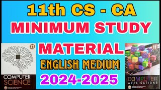 11th CS amp CA Minimum Study Material 20242025 English Medium [upl. by Bogart]