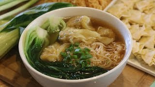 BETTER THAN TAKEOUT  Wonton Noodle Soup Recipe [upl. by Hcone]