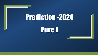 A Level Maths Paper 1 Predictions February March 2024 AS [upl. by Dougy277]