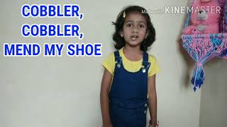 COBBLERCOBBLERMEND MY SHOE English Nursery Rhymes for Children  Prajna Nithya [upl. by Hairakcaz]