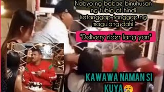 MAGULANG NG BABAE BINUHUSAN ANG LALAKI NG TUBIG DAHIL DELIVERY RIDER ANG TRABAHO [upl. by Magdalen899]