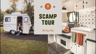 CAMPER TOUR  Renovated Scamp 13 ready for Camper Life [upl. by Intruok]