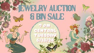 LIVE Jewelry Auction amp BIN Sale 7 PM CT Tuesday 61824 [upl. by Eneres]