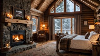 Cozy Cabin with Warm Fireplace and Gentle Rain on Lakeside to Relaxation Study and Sleeping [upl. by Jp]