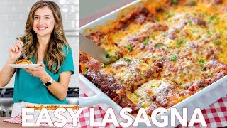 Beef Lasagna Recipe  Easy Dinner   Natashas Kitchen [upl. by Pylle]