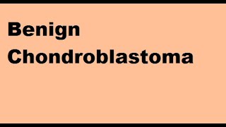 Benign Chondroblastoma [upl. by Alihet634]