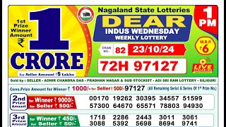 🔴LIVE Nagaland Lottery Result Today 1PM 23102024 Dear Indus Wednesday [upl. by Novak]