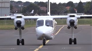 ✈ 37 Year Old BN2T Islander GBJEC Takeoff from London Southend Airport [upl. by Anida]