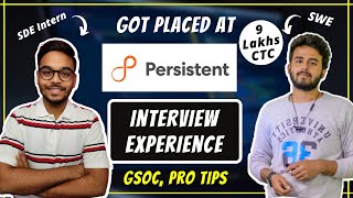 🔴 PERSISTENT  👨🏻‍💻 Interview Experience  Coding Journey 🔥 PRO TIPS [upl. by Hanover937]