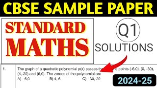 Maths class 10 cbse Sample Paper 2025 Solutions  Standard Maths Cbse Sample Paper Solutions Q1 [upl. by Neenahs]