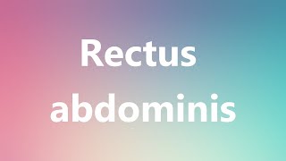 Rectus abdominis  Medical Definition and Pronunciation [upl. by Ganiats]