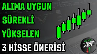 ALIMA UYGUN SÜREKLİ YÜKSELEN 3 HİSSE  HİSSE ÖNERİSİ  HİSSE SENEDİ TAVSİYELERİ  TEKNİK ANALİZ [upl. by Airakaz950]